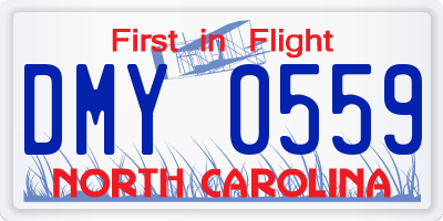 NC license plate DMY0559