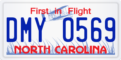 NC license plate DMY0569