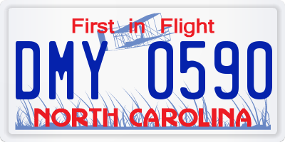 NC license plate DMY0590