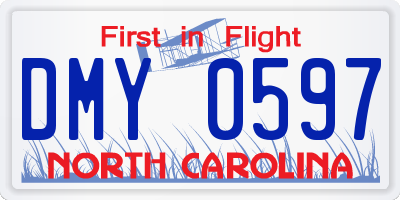 NC license plate DMY0597