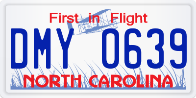 NC license plate DMY0639
