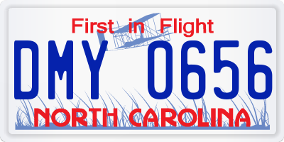 NC license plate DMY0656