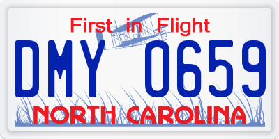 NC license plate DMY0659