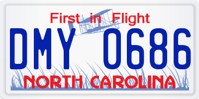 NC license plate DMY0686
