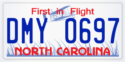 NC license plate DMY0697