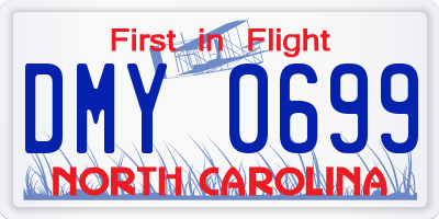 NC license plate DMY0699