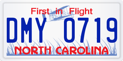 NC license plate DMY0719