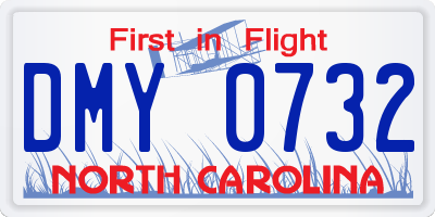 NC license plate DMY0732