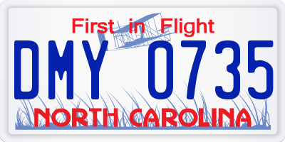 NC license plate DMY0735