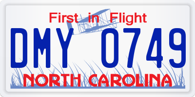 NC license plate DMY0749