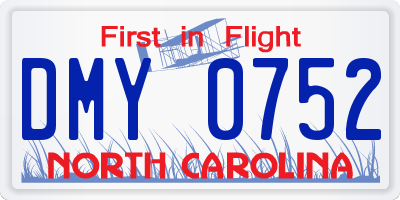 NC license plate DMY0752