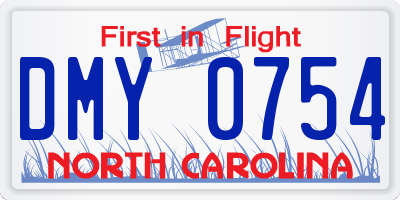 NC license plate DMY0754