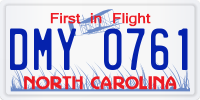 NC license plate DMY0761