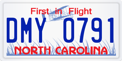 NC license plate DMY0791
