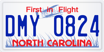 NC license plate DMY0824