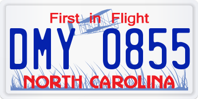 NC license plate DMY0855