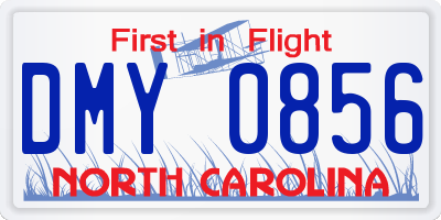 NC license plate DMY0856