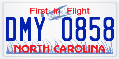 NC license plate DMY0858