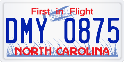 NC license plate DMY0875