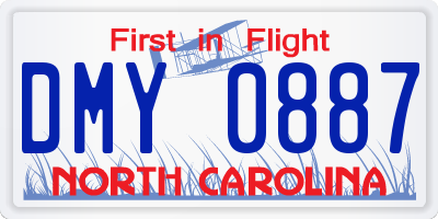 NC license plate DMY0887