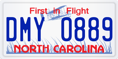 NC license plate DMY0889