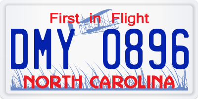 NC license plate DMY0896