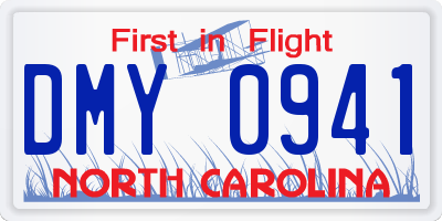 NC license plate DMY0941