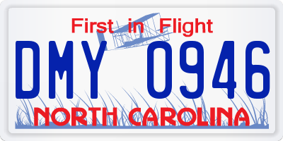 NC license plate DMY0946