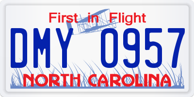 NC license plate DMY0957