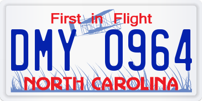 NC license plate DMY0964