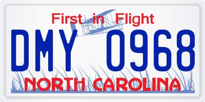 NC license plate DMY0968