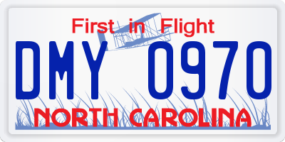NC license plate DMY0970
