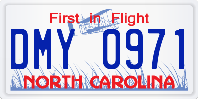 NC license plate DMY0971