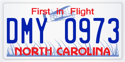 NC license plate DMY0973