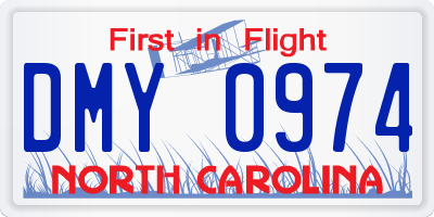 NC license plate DMY0974