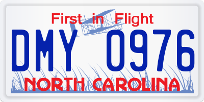 NC license plate DMY0976