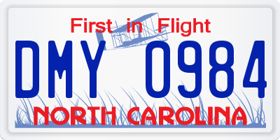 NC license plate DMY0984