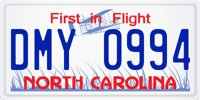 NC license plate DMY0994