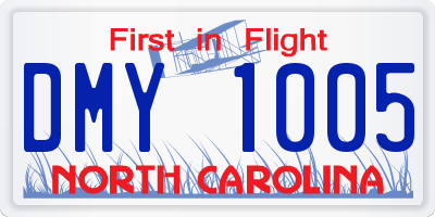 NC license plate DMY1005
