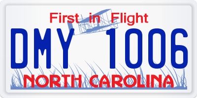 NC license plate DMY1006