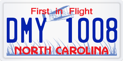 NC license plate DMY1008