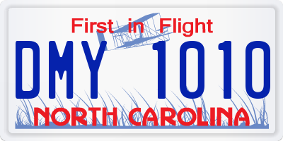 NC license plate DMY1010