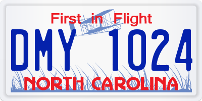 NC license plate DMY1024