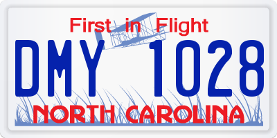 NC license plate DMY1028