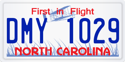 NC license plate DMY1029