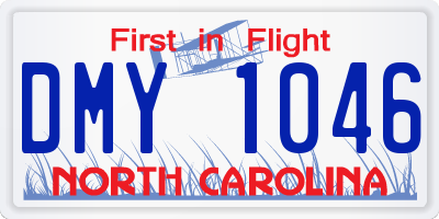 NC license plate DMY1046
