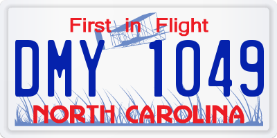 NC license plate DMY1049