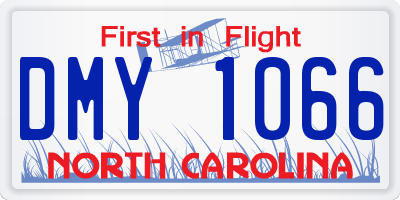 NC license plate DMY1066