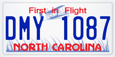 NC license plate DMY1087