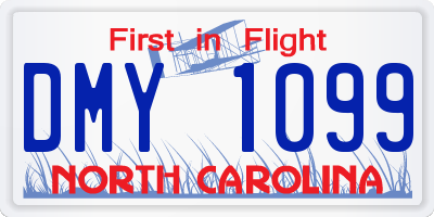 NC license plate DMY1099